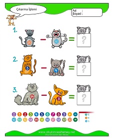 Çıkarma İşlemi Çalışma Sayfaları